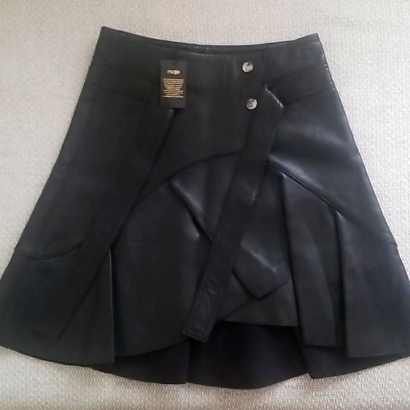 Maje Janaki Leather Wrap Skirt size 34 - Picture 5 of 10